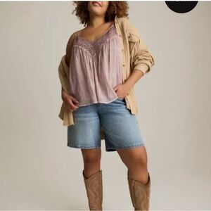 Torrid lilac/mauve Lace Trim Tank Top